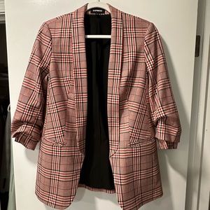 Express Women’s Plaid Boyfriend Blazer